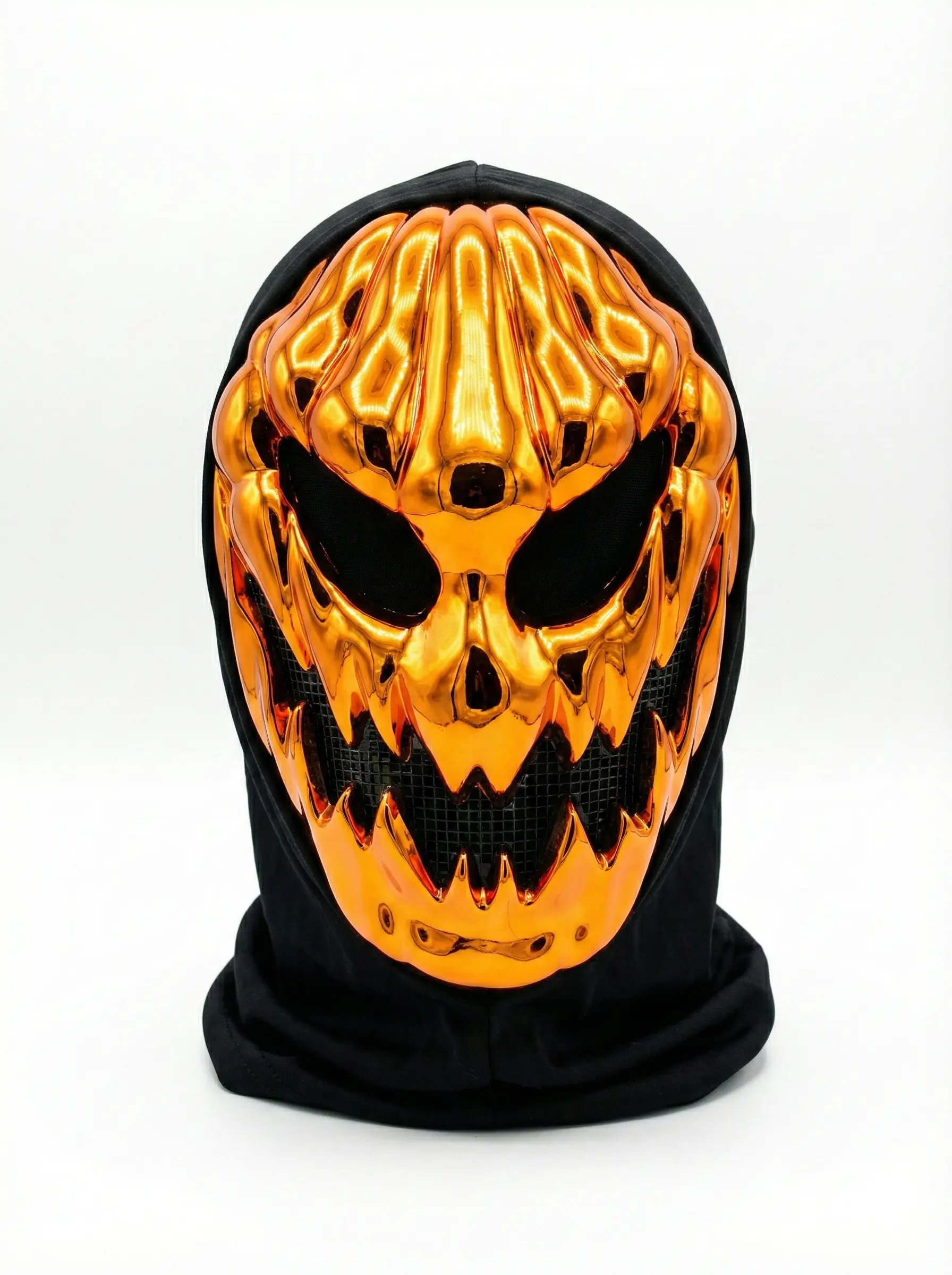 Variety of party masks including feather masquerade, latex Halloween props, and EVA masks.