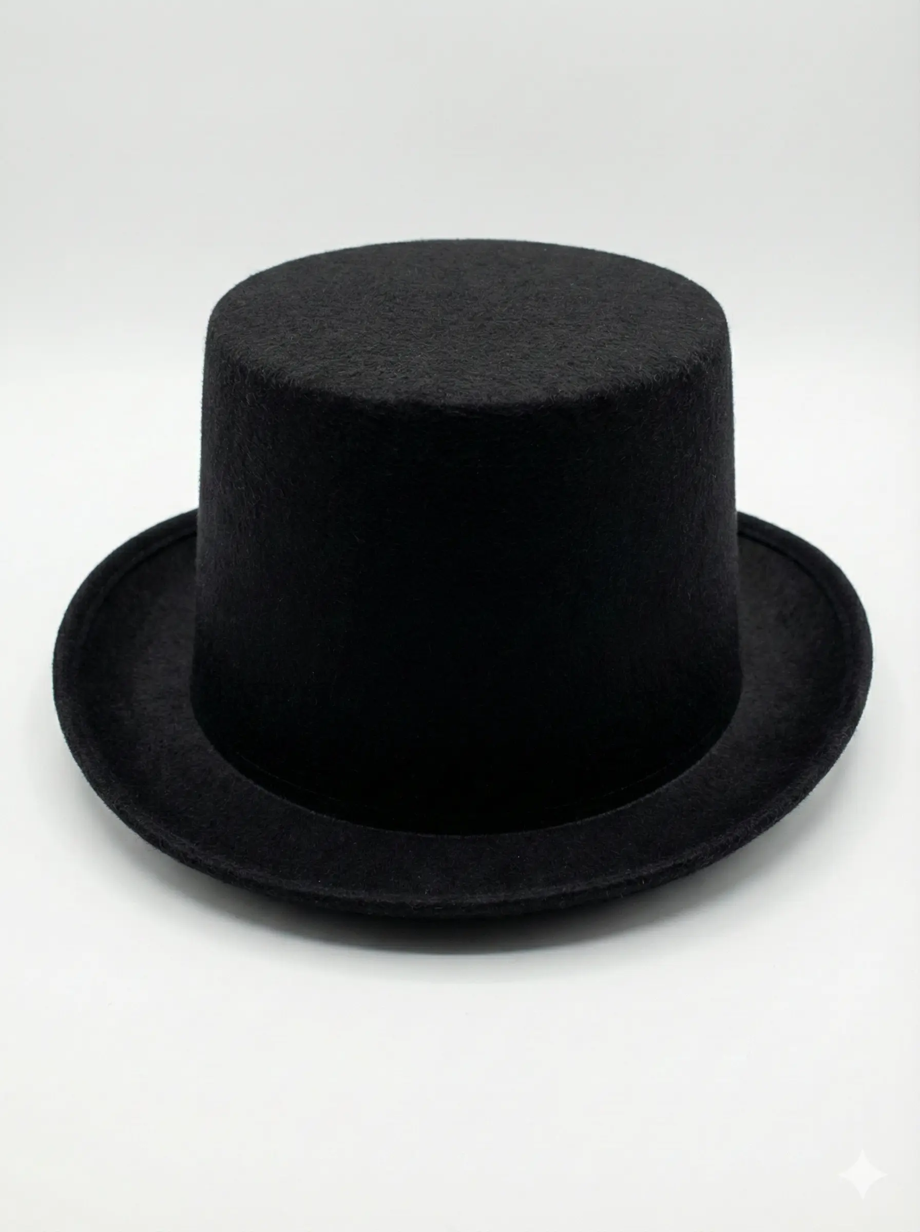 Classic Black Felt Top Hat with ribbon band, traditional magician or gentleman costume headwear wholesale.