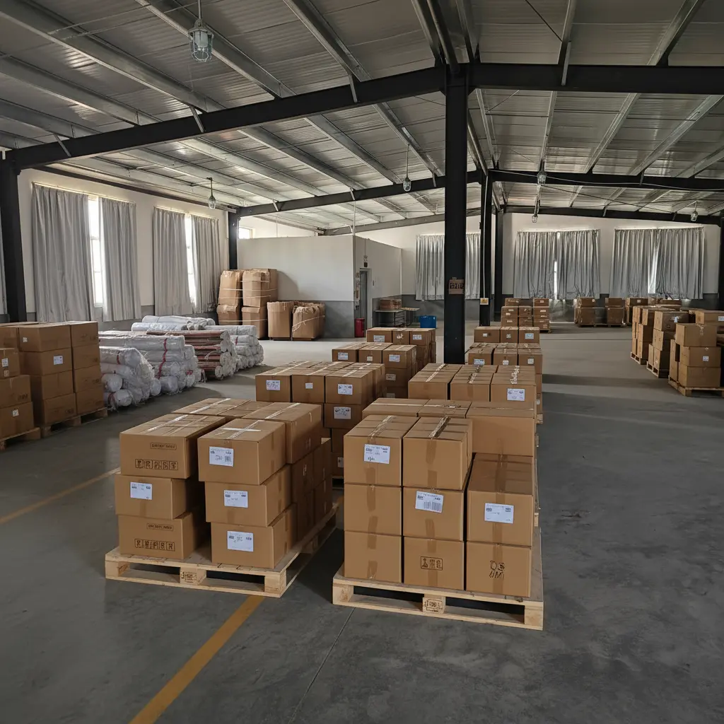 Organized finished goods warehouse ready for global shipping