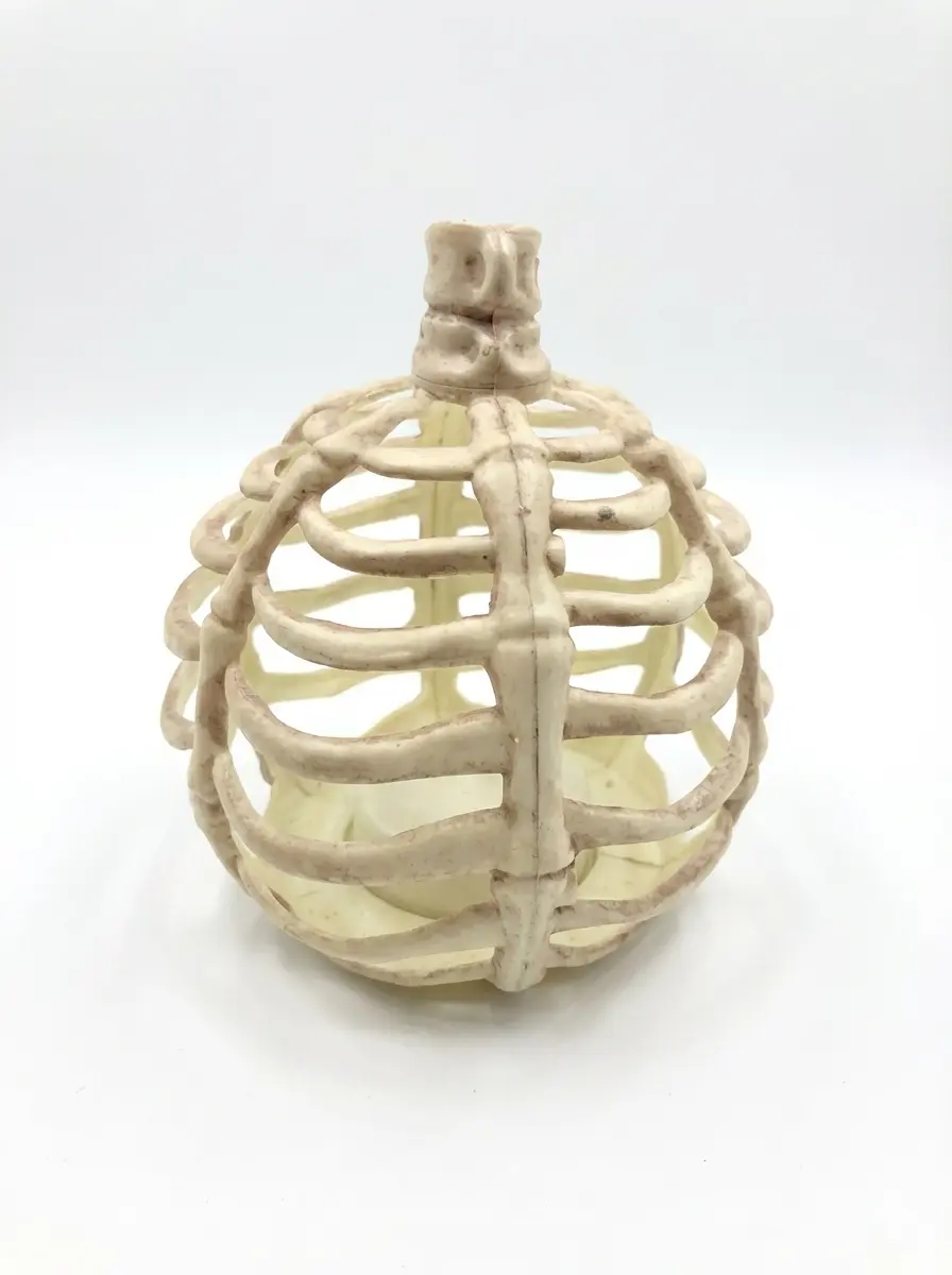 Beige bone color hollow skeleton rib cage pumpkin decoration