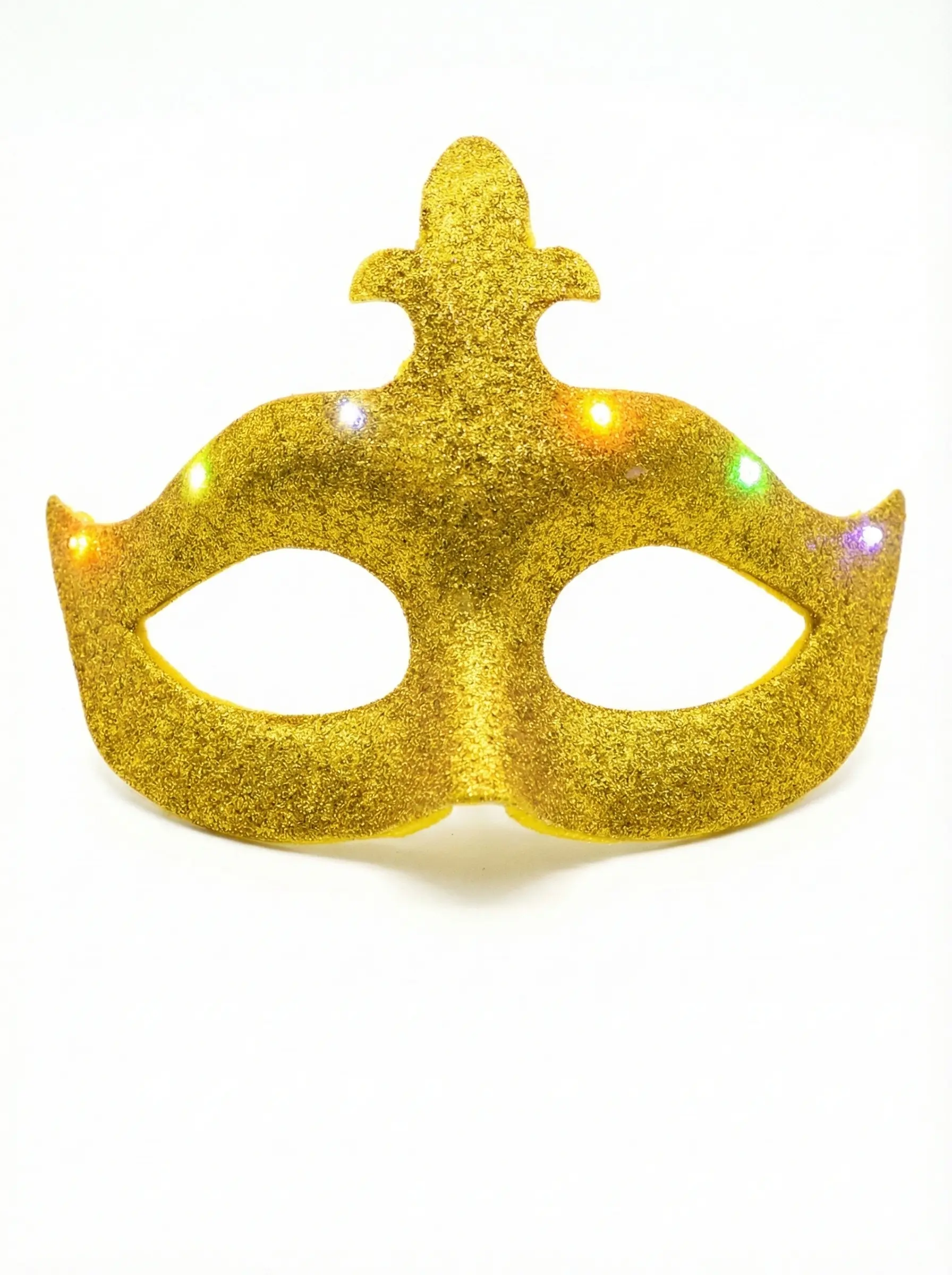 Gold Glitter LED Light Up Party Mask