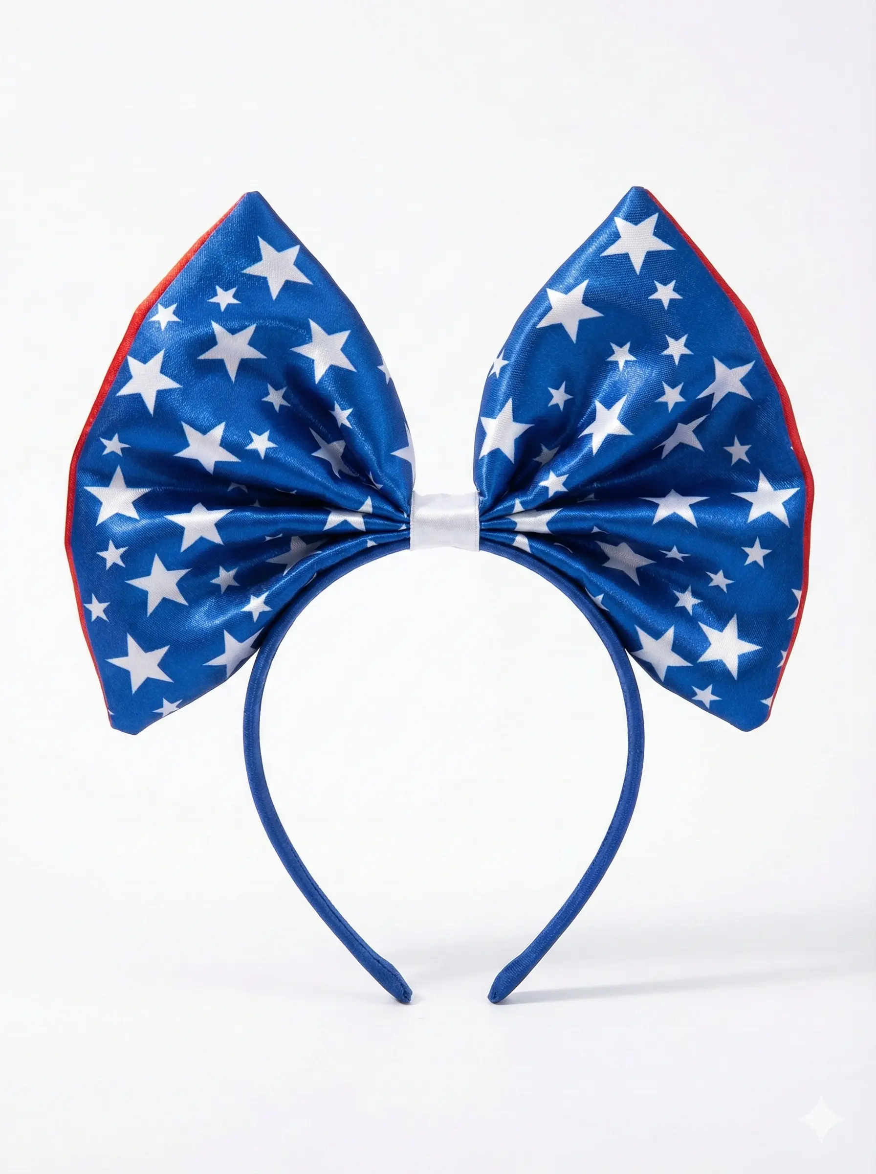 Oversized Patriotic Bow Headband with Stars and Stripes for 4th of July