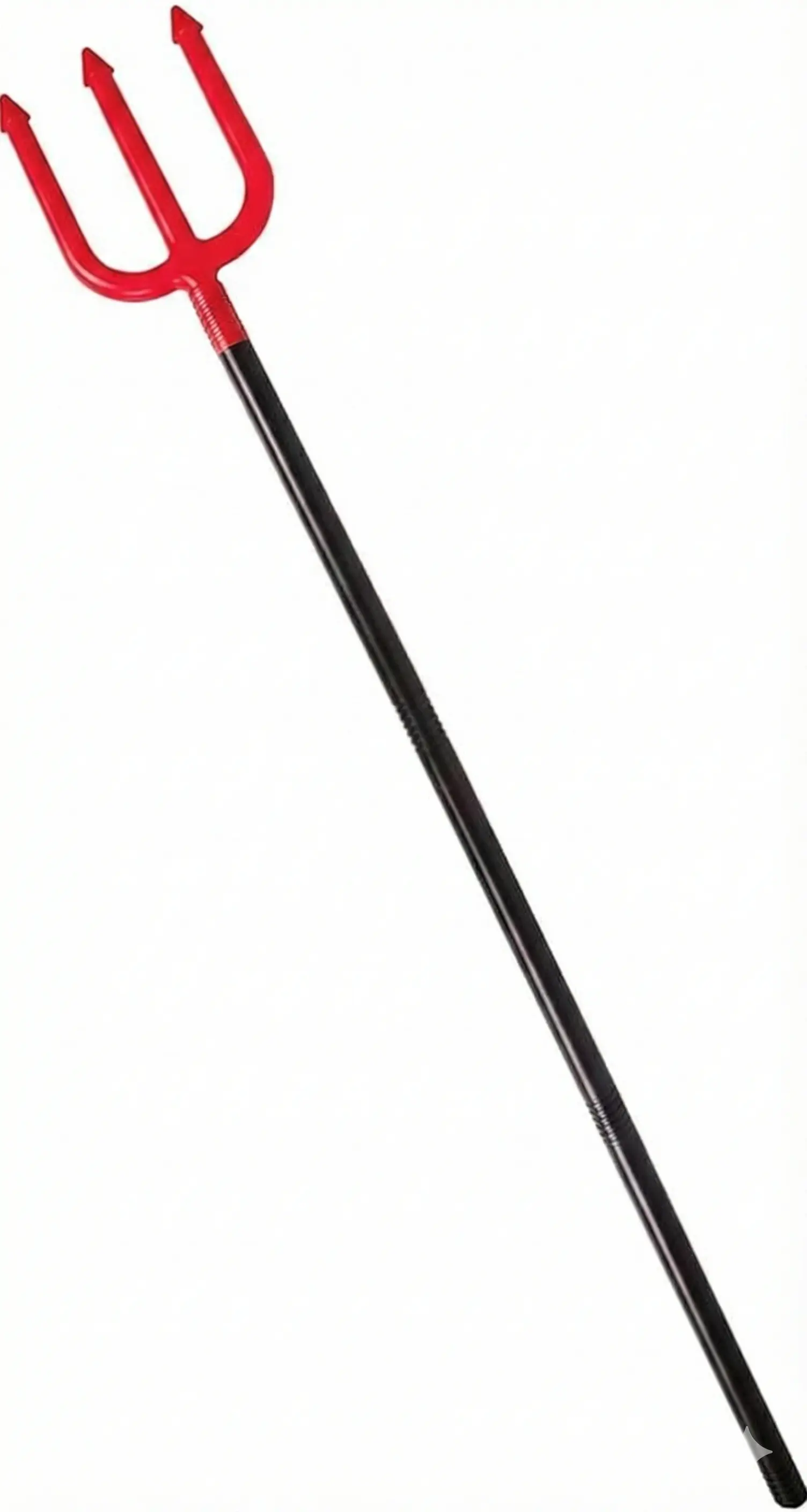 Red plastic devil pitchfork trident costume accessory