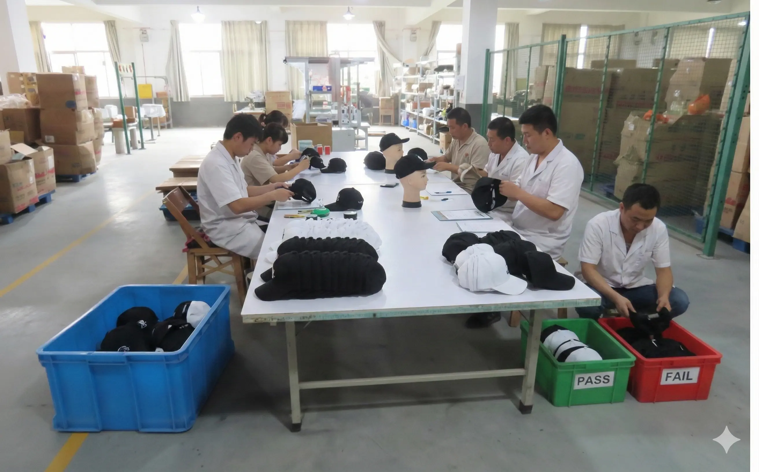 Professional QC team conducting 100% manual inspection on products before shipment