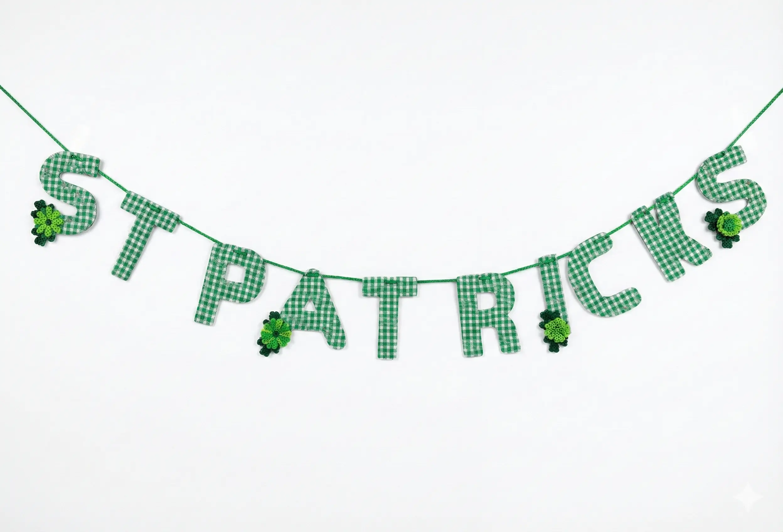 St. Patrick's Day Felt Banner with Shamrock letters hanging decoration