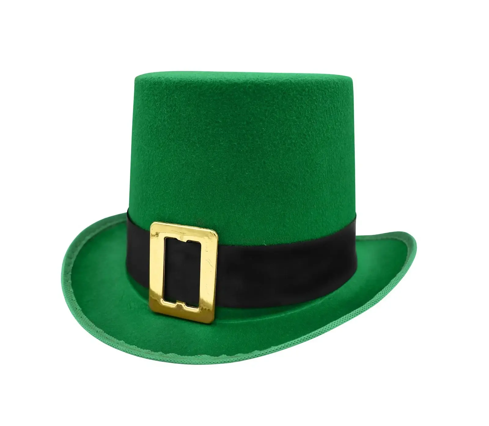 Green Felt Top Hat with gold sequin shamrock clover for St. Patrick's Day