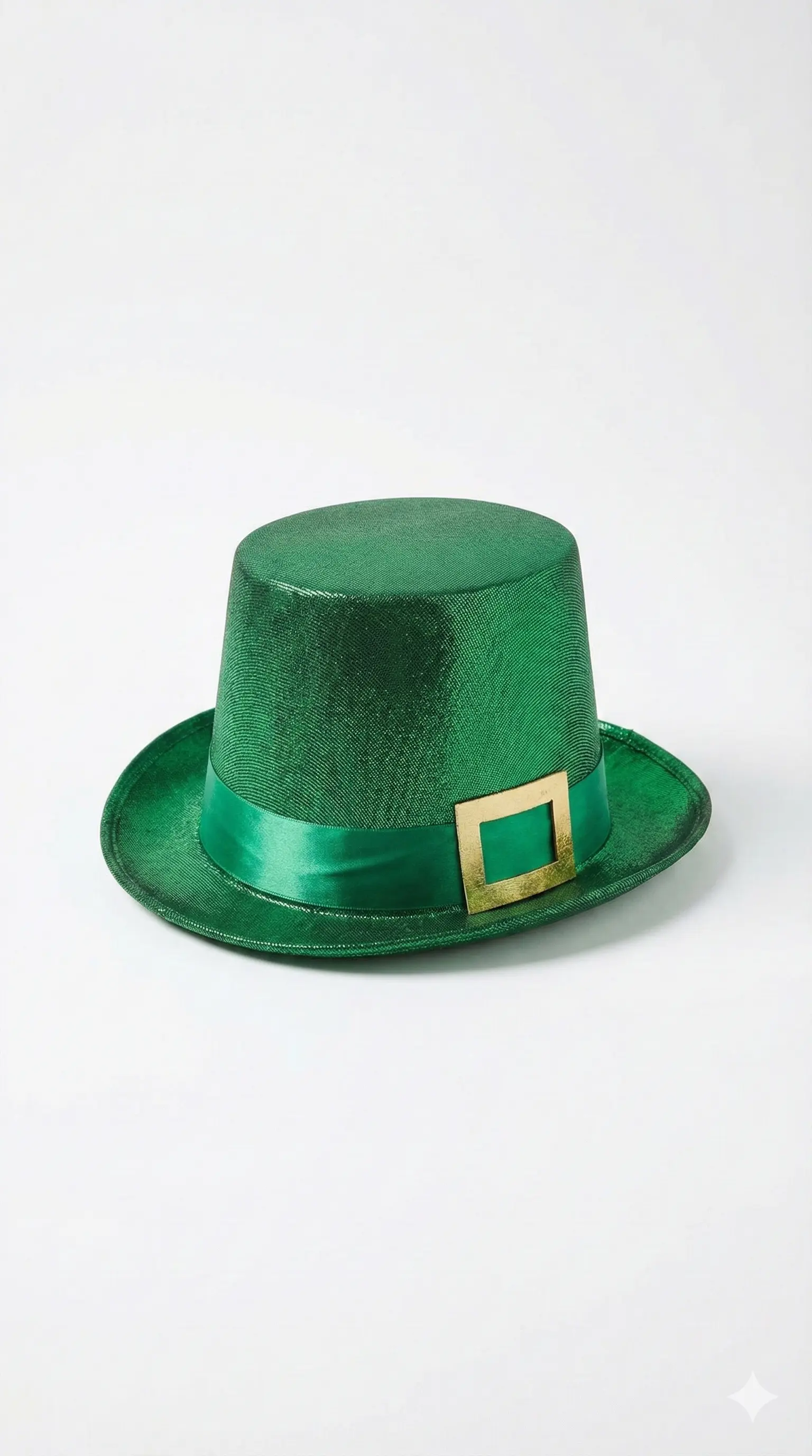 Metallic Green St. Patrick's Day Top Hat with Gold Buckle