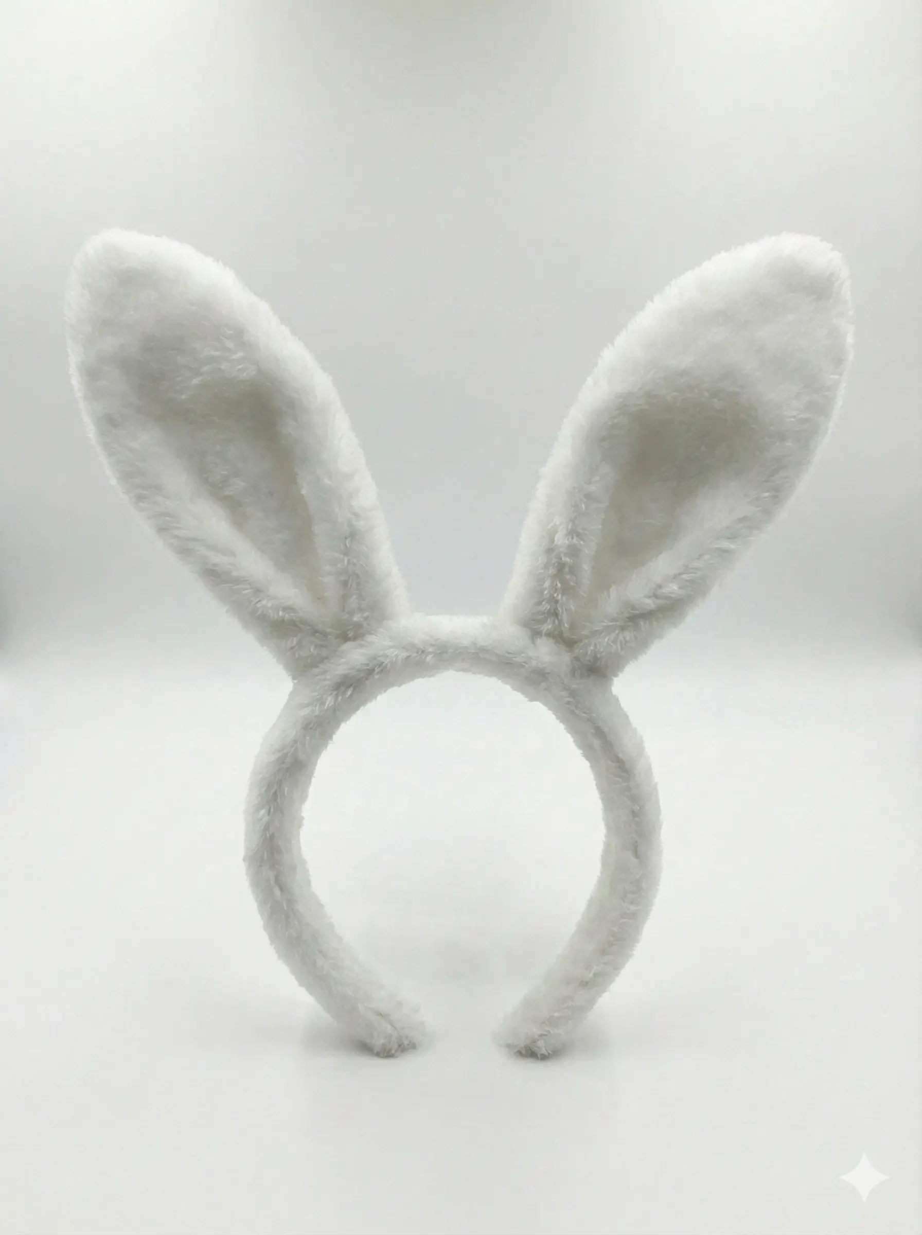 White Plush Bunny Ears Headband for Easter and cosplay